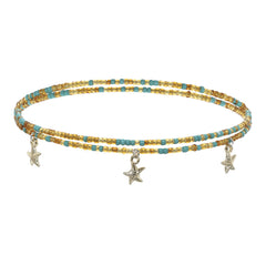 Colorful Beaded Body Chain Elastic String Waist Chain