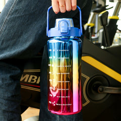 3pcs Leakproof Water Bottle With Straw And Time Marker