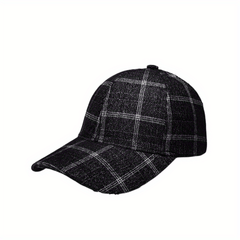 Vintage Plaid Casual Baseball Cap Sunscreen Cotton Blend Dad Hat Lightweight