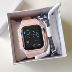 Square Sport Electronic Watch for Girls