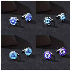 Evil Eye Cufflinks Time Gem Silver French Men's Shirt Accessories