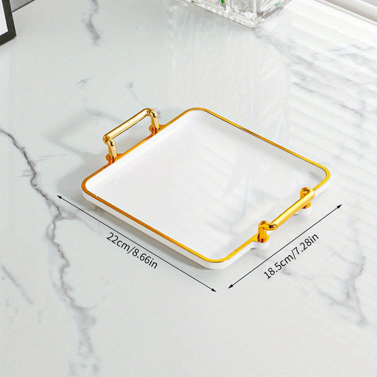 Golden Serving Tray Set With Handles Modern Coffee Table Tray