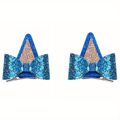 Sequin Glitter Cat Ears Hair Clips Set