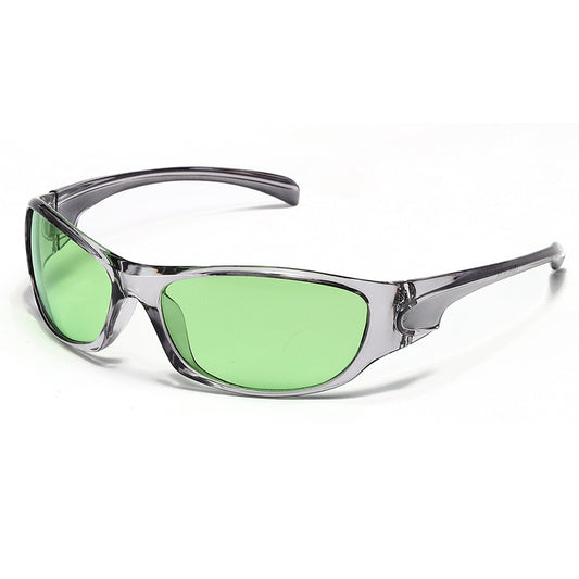 Punk Wrap Around Sunglasses Stylish Gradient Women Eyewear