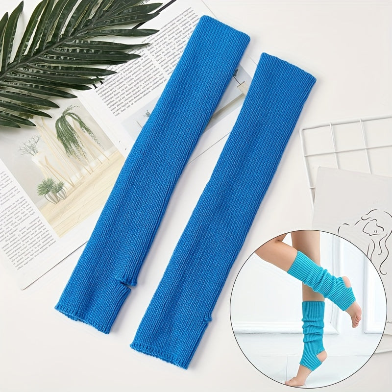 High Elastic Ribbed Knit Leg Warmers for Yoga Barre Ballet