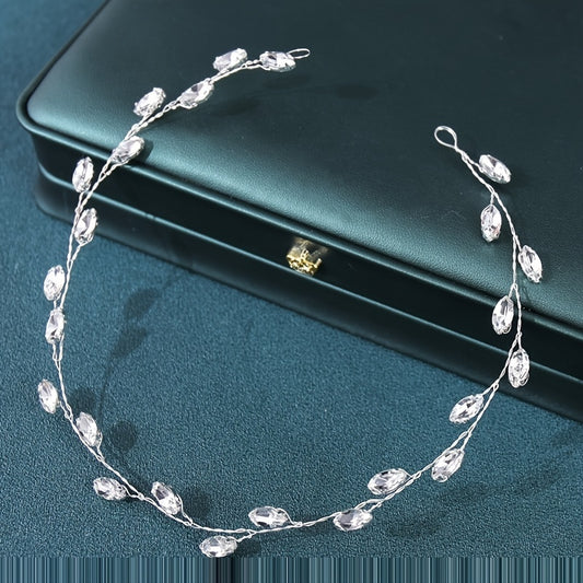 Bridal Wedding Crystals Long Hair Vine Headpiece