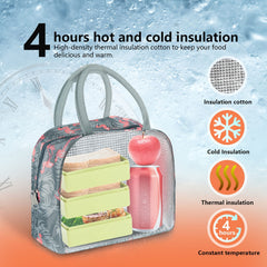 Women Thermal Block Lunch Bag Waterproof Leakproof Cold Storage Lunch Bag