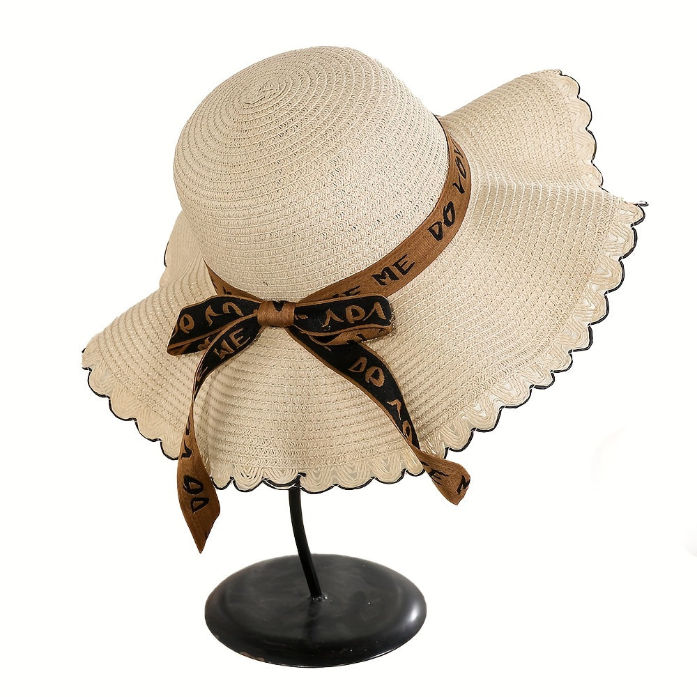 Ruffles Floppy Straw Hat Summer Sunscreen Travel Beach Hats for Women