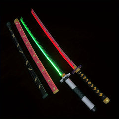 Samurai Katana USB Charging Wooden Sword Lights Halloween Cosplay
