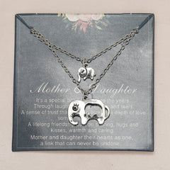 2pcs Elephant Pendant Necklace Silver Plated Decorative Accessories