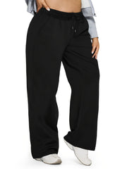  Casual Pants Women's Plus Solid Elastic Drawstring High Rise