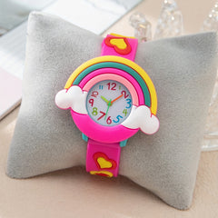 Rose Red Rainbow Casual Watch Women, Analog Quartz Wristwatch
