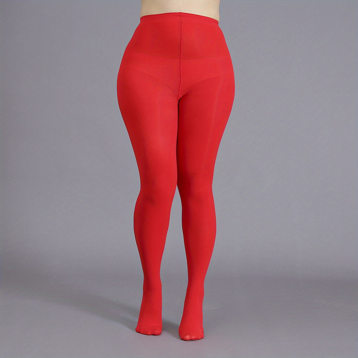  Solid High Rise Stretchy Stockings & Hosiery