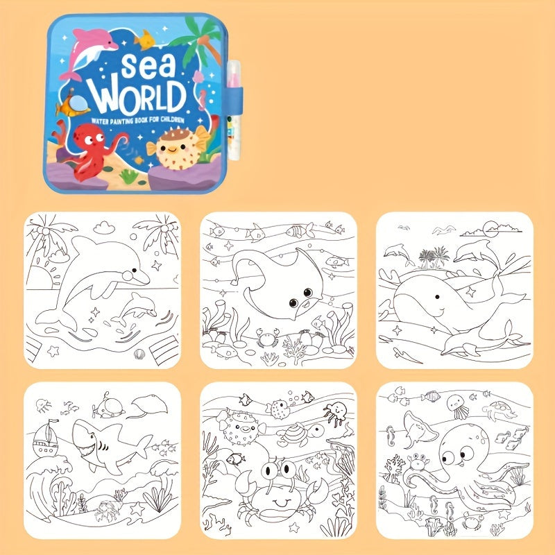 Kids' Magic Water Drawing Book DIY Collapsible Art Vibrant Animal & Nature Theme