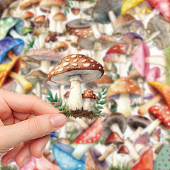 50 Colorful Mushroom Cartoon Stickers - Fun Decals for Phone