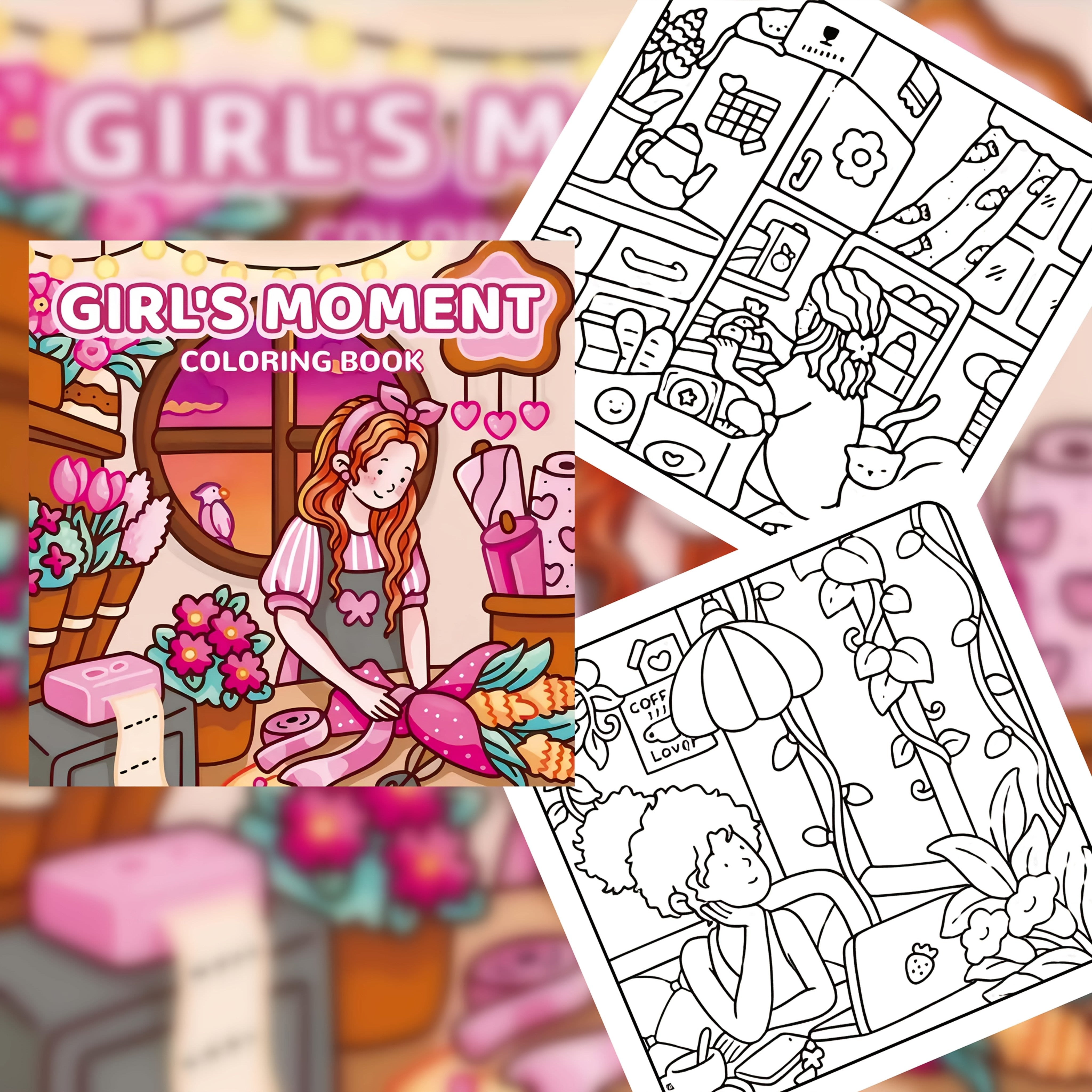 Adult Coloring Book 24 Pages 7.9x7.22 Vibrant Illustrations