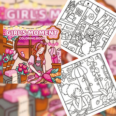 Adult Coloring Book 24 Pages 7.9x7.22 Vibrant Illustrations