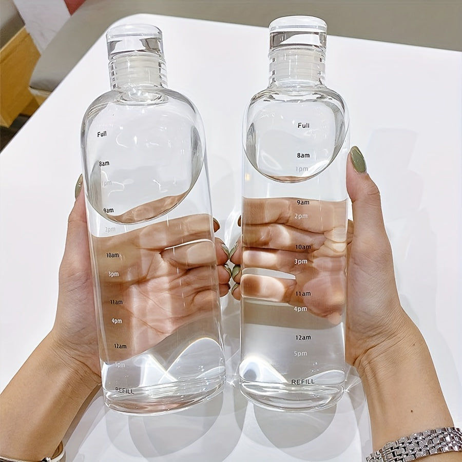 500ml 700ml Transparent Leakproof Sports Water Bottle with Time Scale