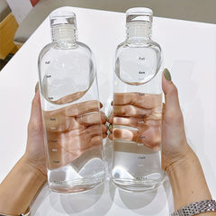 500ml 700ml Transparent Leakproof Sports Water Bottle with Time Scale