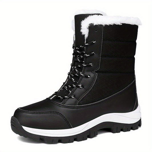 Women's Faux Fur Lined Snow Boots Warm Winter Outdoor Hiking Boots