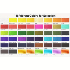 Xileyw 48 Colors Watercolor Paint Set with 6 Metallic Colors Water Brushes