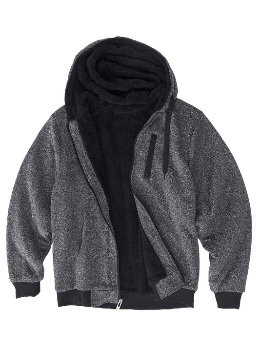 Men's Winter Zip Up Hoodie Fleece Sweatshirt Warm Coats