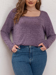  Solid Textured Long Sleeve Sweater