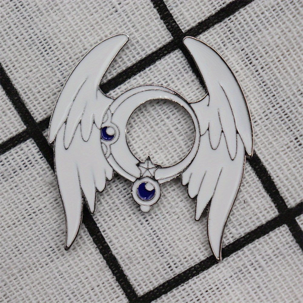 Men's Enamel Star Moon Brooch