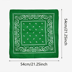 Paisley Printed Square Scarf Unisex Street Hip-hop Style Headband Sweat Absorb