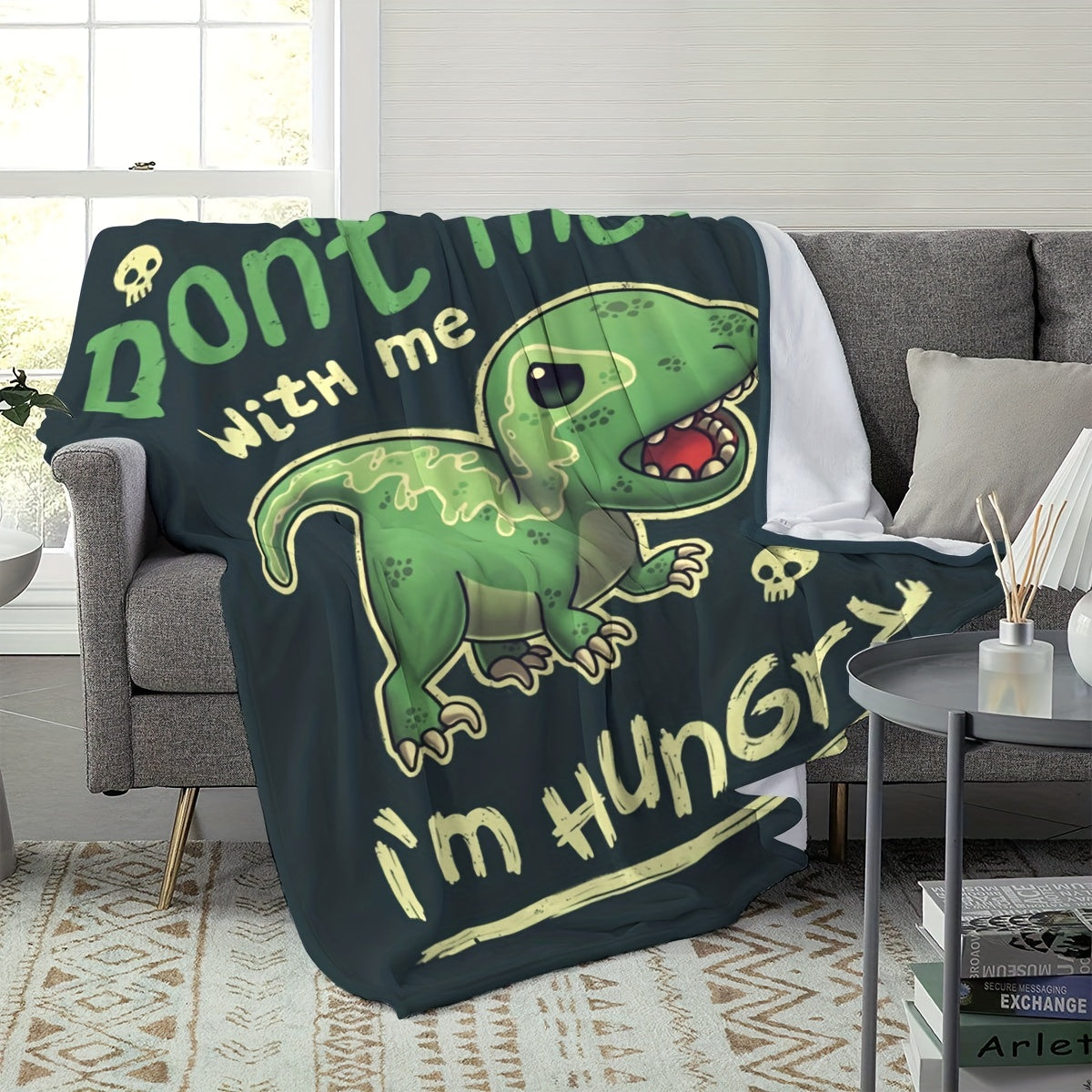 Angry Little Dinosaur Flannel Blanket Winter Warm Soft Blanket