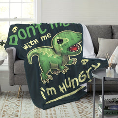 Angry Little Dinosaur Flannel Blanket Winter Warm Soft Blanket