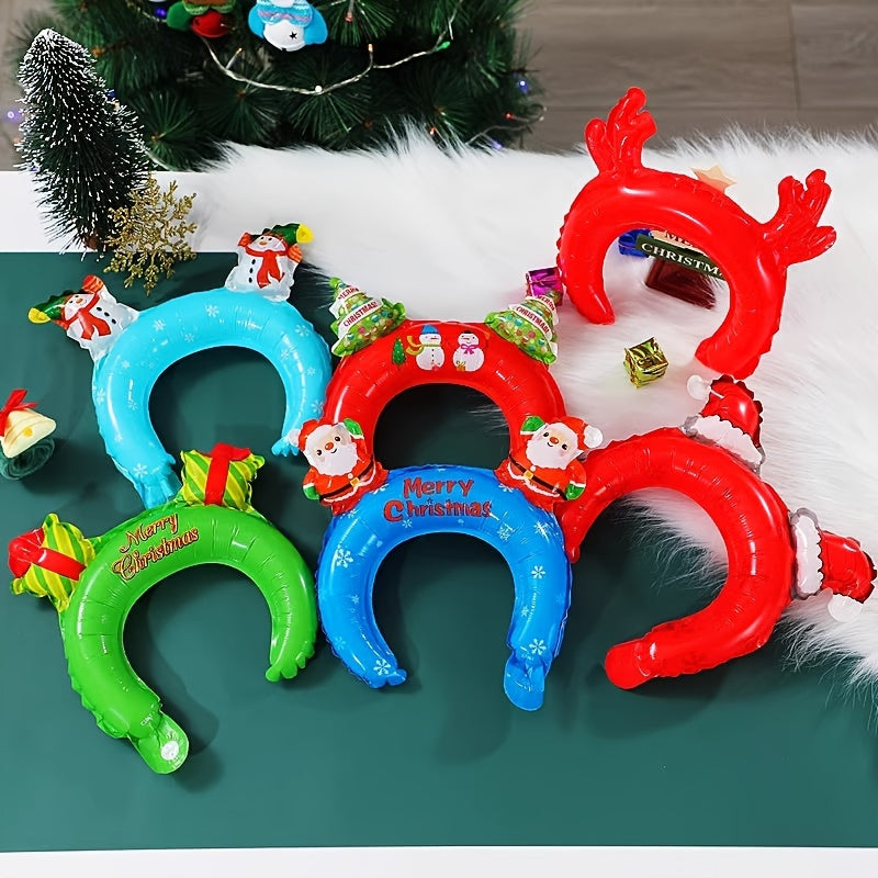 4pcs Christmas Santa Claus Headband Balloon Party Decoration Props