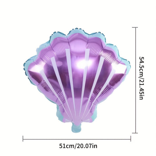 2pcs Fish Tail Shell Aluminum Film Balloon Summer Party Decoration Background