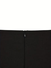  Solid Plicated High Rise Wide Leg Trousers