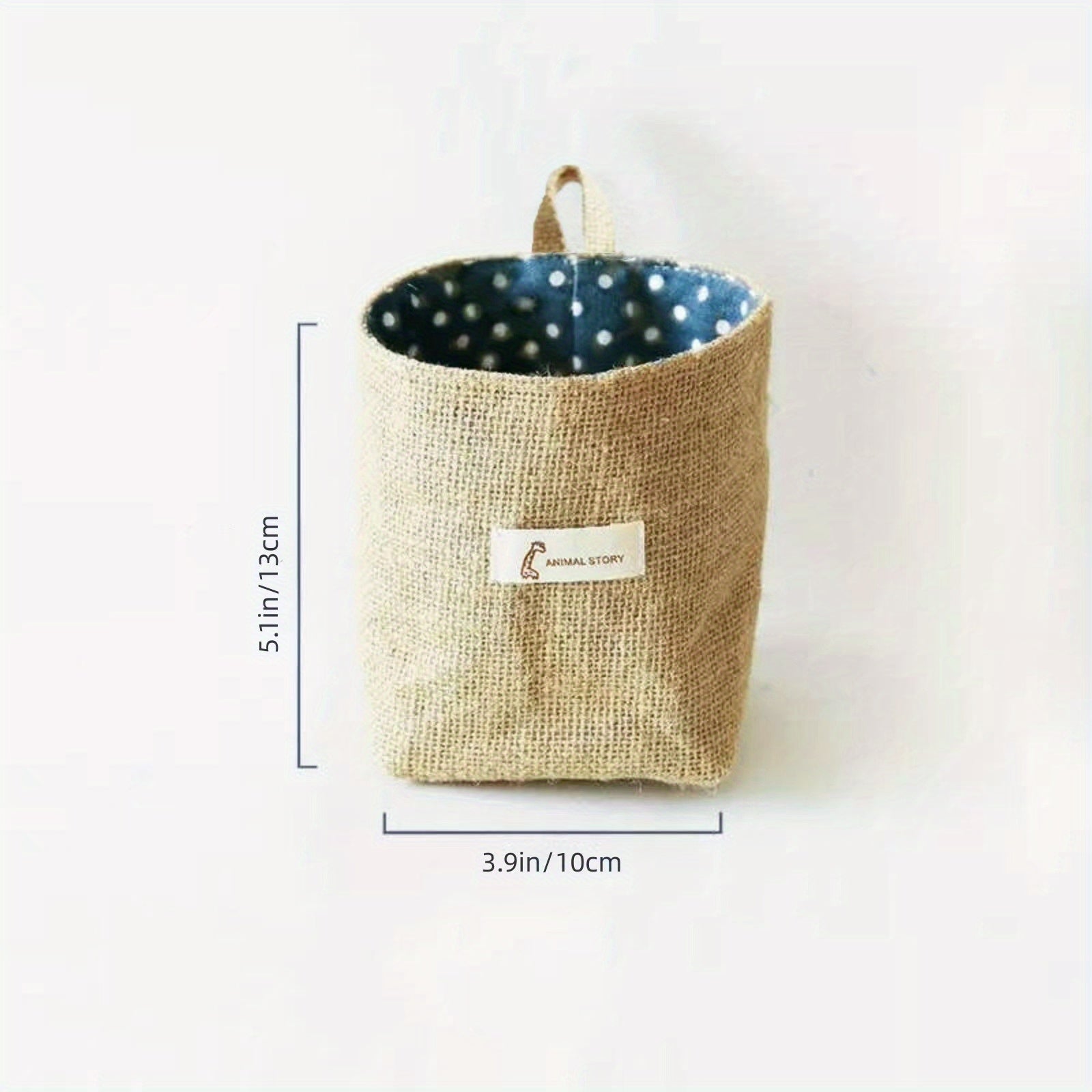 Jute Cotton Linen Storage Bag Wall Hanging Pocket Fabric Organizer Dorm