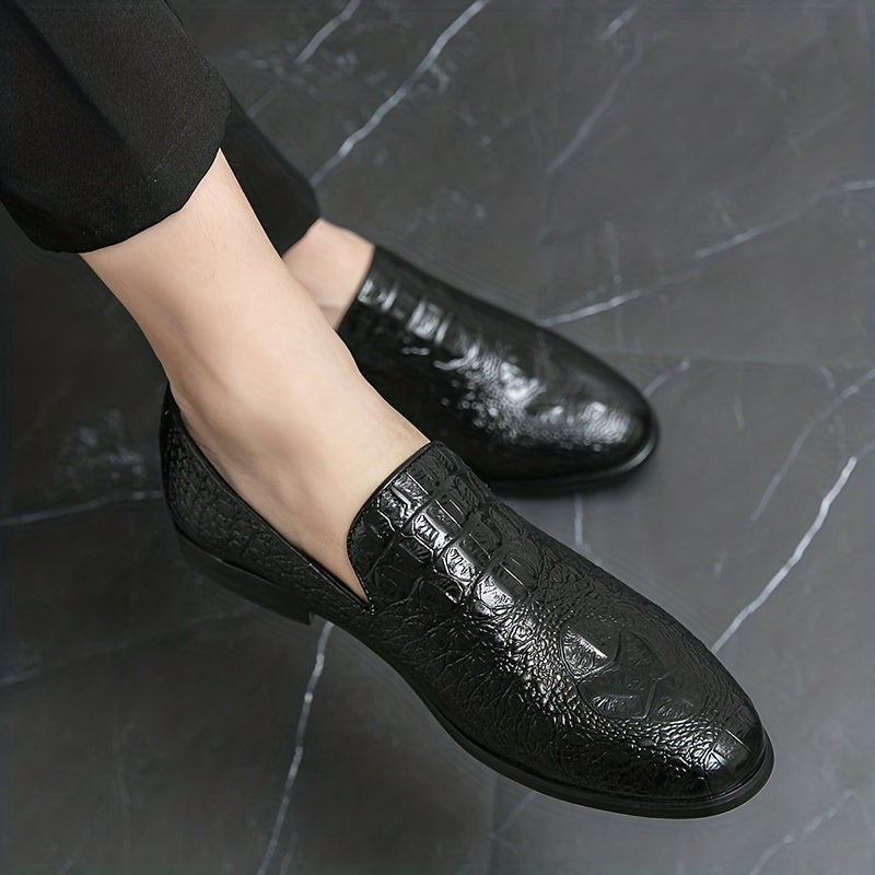 Men's Croc Embossed Loafers Slip On Lightweight Shoes