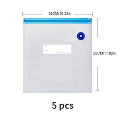 5pcs Reusable Vacuum Sealer Bags Food Storage Household Kitchen Accessories