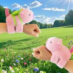 Pink Capybara Plush Toy Bracelet Soft Plush Material Interactive Kids Gift