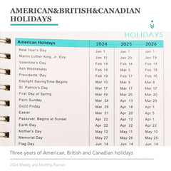 A5 Monthly Planner Jan-Dec Daily & Weekly Agenda