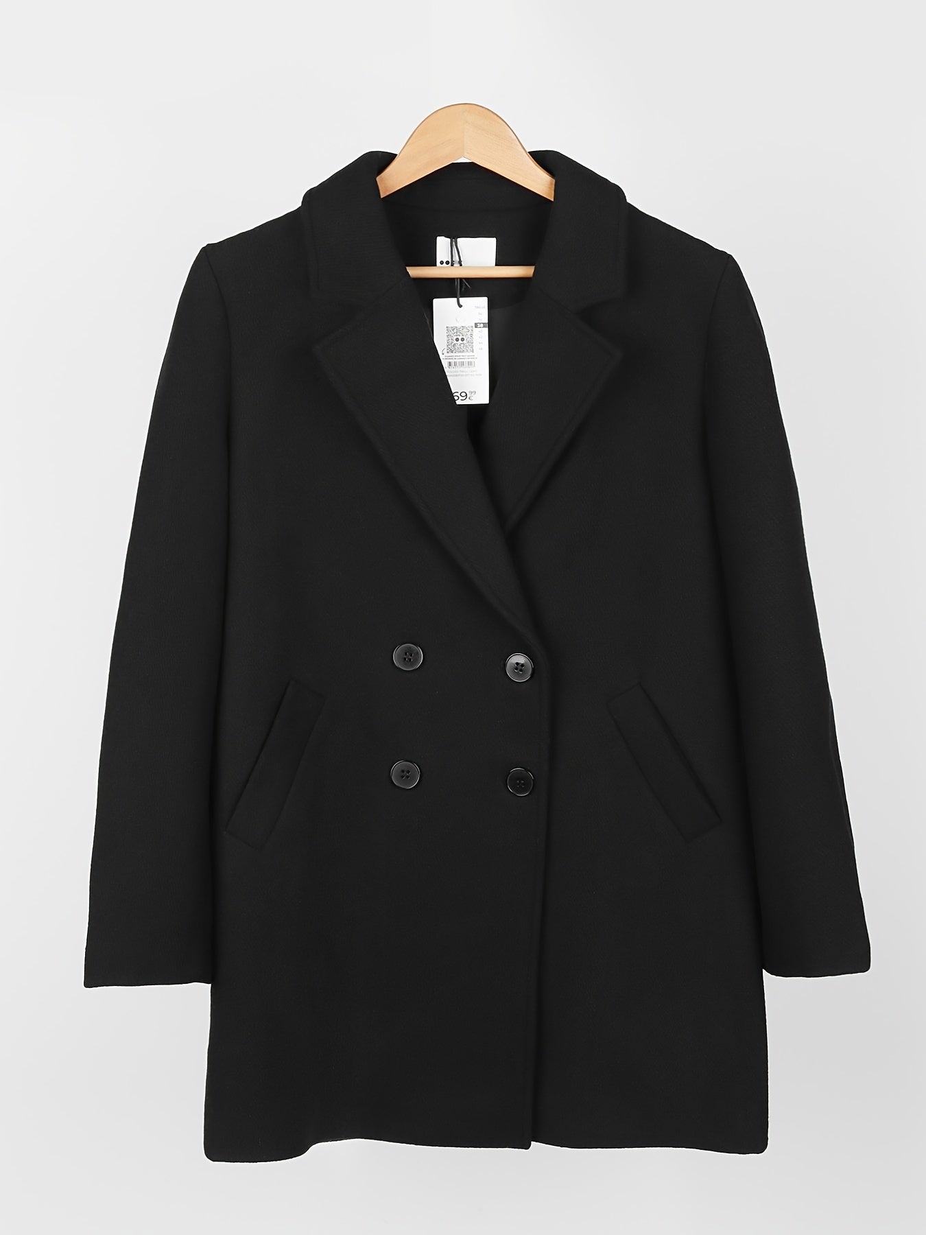 Solid Long Sleeve Blazer Open Front Lapel Blazer - Women's Clothing