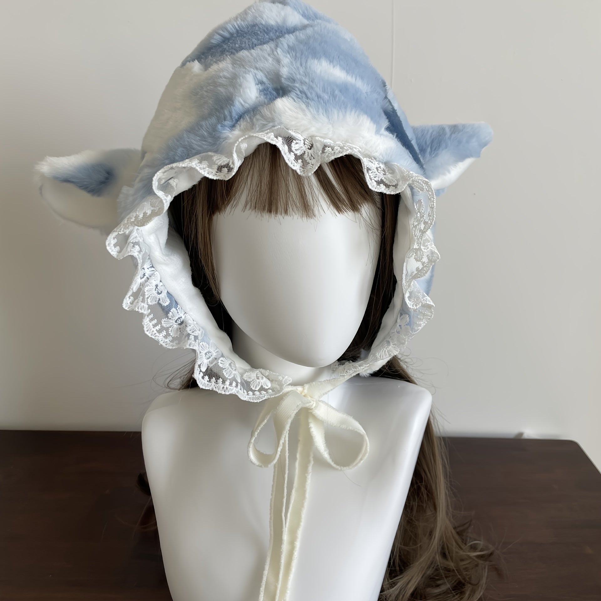 Women's Ear Plush Winter Hat with Fluffy Ears Soft Cozy for Anime Themed Events