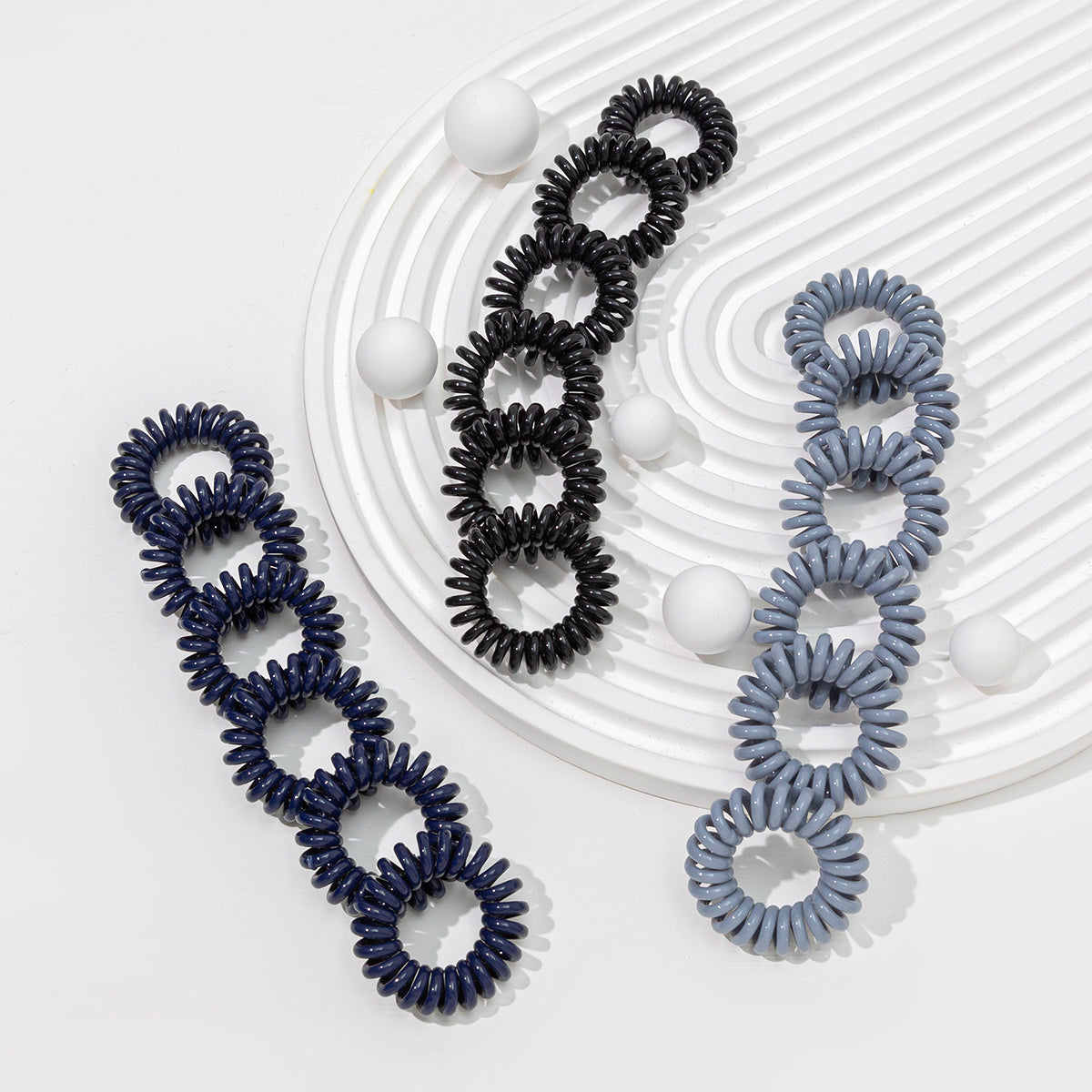 18 Pcs Spiral Hair Ties Coil Hair Ties Phone Cord Hair Ties Ponytail Hair Coils