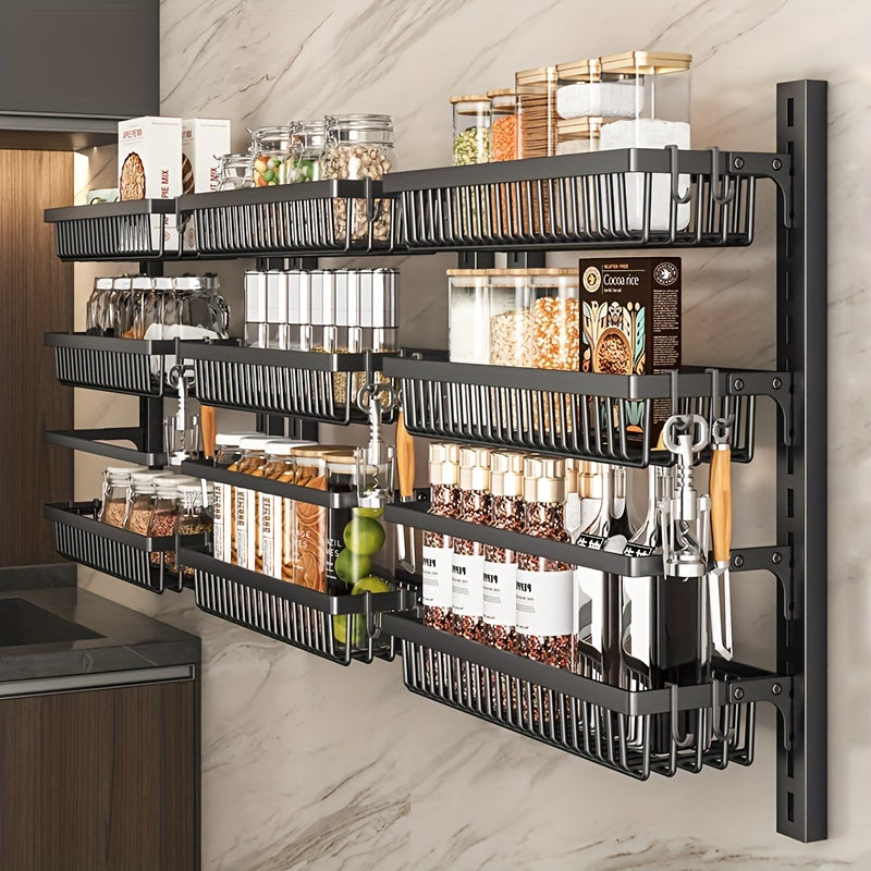 Adjustable Wall Mounted Storage Rack for Kitchen and Bathroom