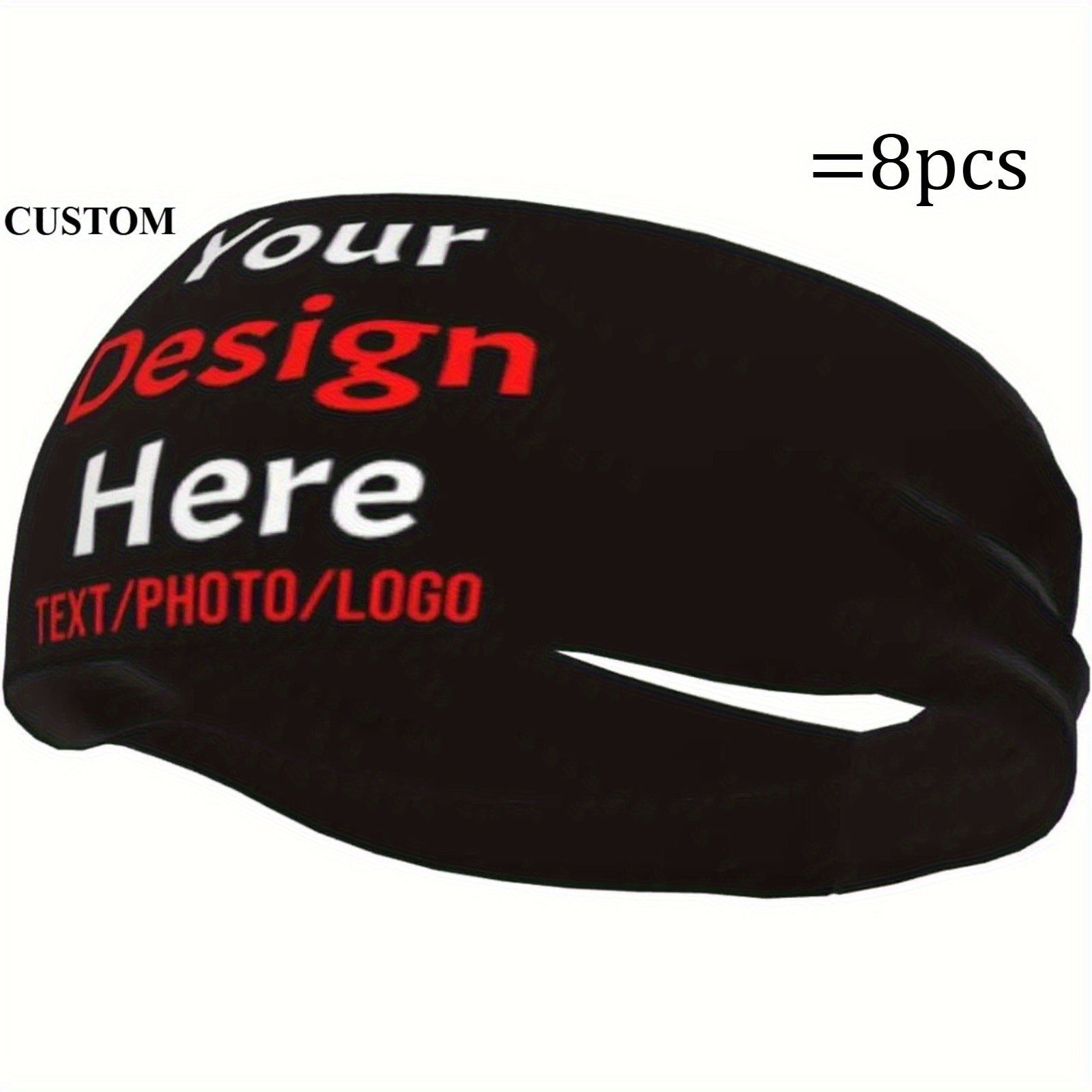 Custom Sweatbands 8 Pack - Quick Dry Non Slip Custom Sweatbands - Personalized