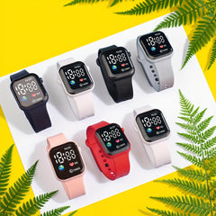 3pcs Multifunctional Clear Sports Electronic Watch for Teens and Students