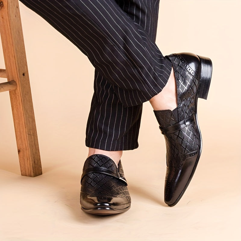 Men's Brogue Slip On Pointed Formal Shoes