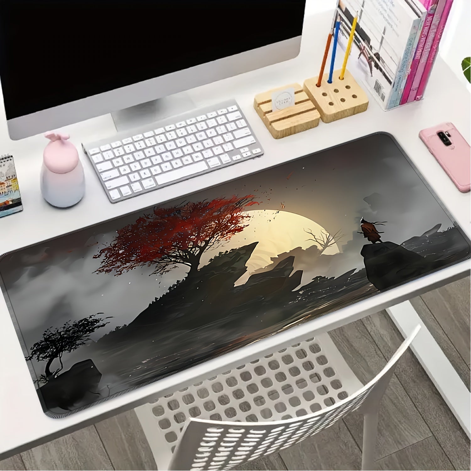 Red Plum Moon Mouse Pad Computer HD Keyboard Mouse Pad Office Cushion