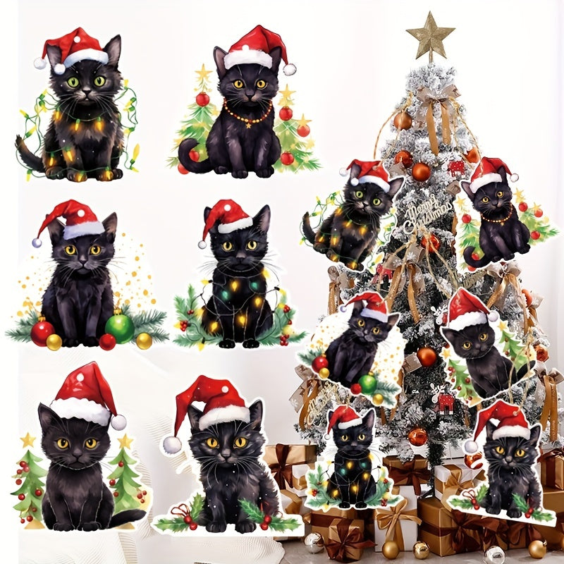 6pcs Cat Hanging Sign Christmas Party Decorations