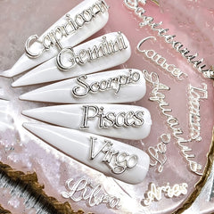 12 Constellation Charms Set Word Nail Charms For Nail Art Decoration