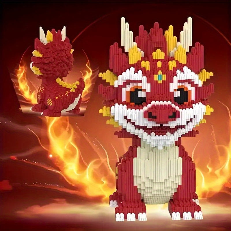 7500pcs Chinese Dragon Micro Particle Puzzle Building Blocks Model Decoration